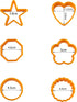 XIPEGPA 12PCS Color Plastic Cookie Cutters, Heart, Star, Triangle for Vegetable and Fruit Cutting