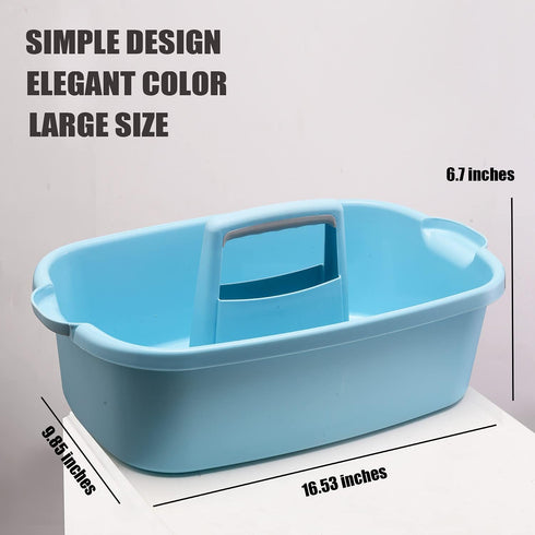 ALINK Large Plastic Shower Caddy Tote, Portable Storage Organizer with Handle for Dorm, Bathroom, Kitchen, Blue