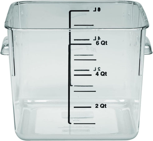 Rubbermaid Commercial Products Space Saving Square Food Storage Container, 6 Quart, Clear