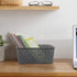 Teyyvn Plastic Storage Basket, Pack of 6, 10.03" x 7.59" x 4.09", Gray