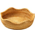 Handmade Rattan Round Fruit Basket, Food Storage Bowls Kitchen Organizer Snack Serving Bowl (Small 8.7", Boho Home