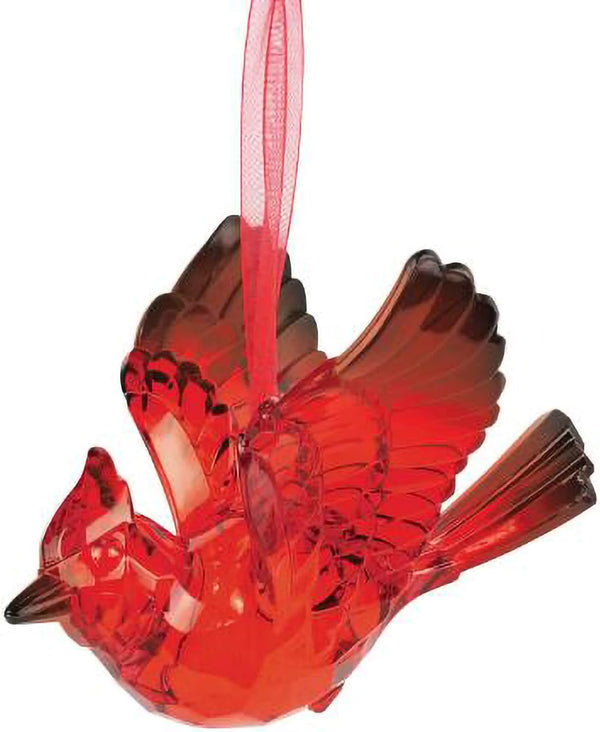 Department 56 Cardinal Bird Hanging Ornament - Acrylic Christmas Basics, 3.125 Inch, Red