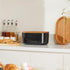 HouseJoy Countertop,Fiber Large Bread Box for Kitchen Bread Box With Thick Cutting Board Lid-Includes,Black Bread