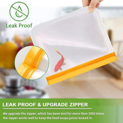 IDEATECH 12 Pack Reusable Storage Bags, BPA Free PEVA Freezer Bags, Gallon & Sandwich Bags for Men and Women