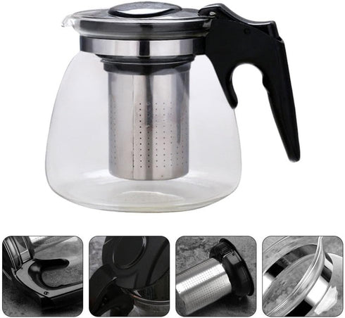 BESTOYARD 33Oz Glass Teapot, Detachable Water Kettle with Infuser for Tea and Iced Coffee Maker