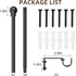 Black 5/8 inch Curtain Rods for Windows 48 to 84-93, Single Window Curtain Rod Set with Brackets