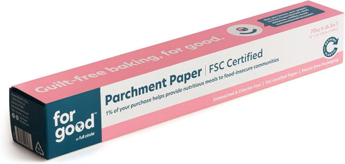 Parchment Paper Roll – Brown Natural Baking Paper, Unbleached FSC Certified, Non-Toxic Silicone Coated, 70 Sq Ft