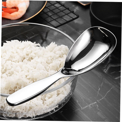 Serving Spoon, Metal Appetizer Spoons, Stainless Steel Serving Utensils, Non Stick Rice Scooper for Food Service