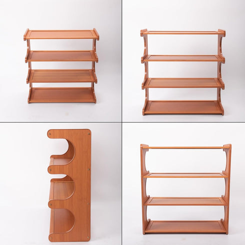 Eloplzxe 4 Closet,Small Closet 18.897.4819.3inch Shoe Rack,Small Tier Shoe Organizer Storage Shelf,Bamboo Narrow Shoe