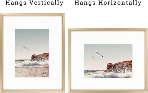 Frametory 8x10 Metal Picture Frame with Mat for 5x7 Picture, Aluminum Photo Frame Collection