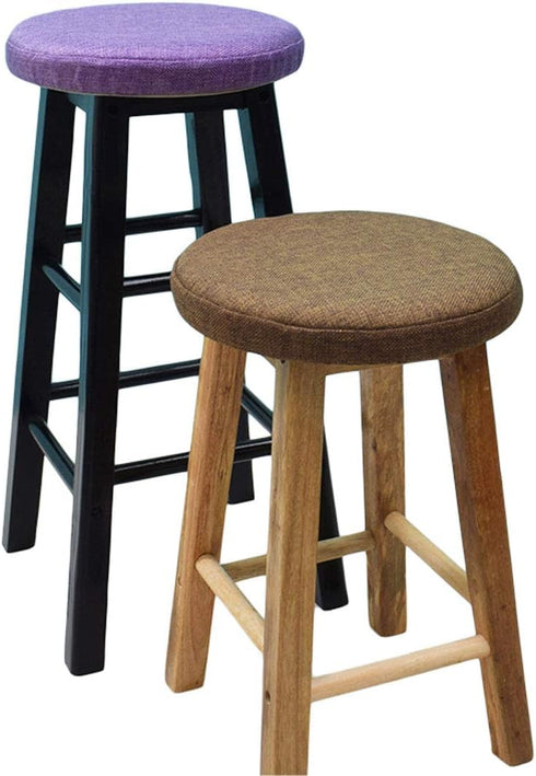 Levoberg 13inch/33cm 7 Round bar Stool Covers Linen Sponge bar Stool Cushions Round Chair seat slipcovers