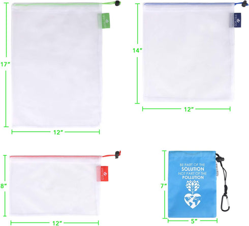 Reusable Bags - Zero Waste Color-Coded Mesh Produce Bags