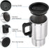 12V 450ml Stainless Steel Car Heating Cup, Electric Travel Mug for Heating Water, Coffee, Milk, Tea