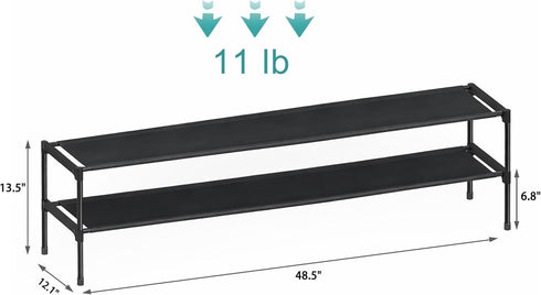 2 Closet, 18-21 48.5"x12.1"x17.8" HITHIM Tier Long Shoe Rack for Screw Fastened Plastic Connector Shoe Storage