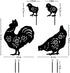 EZTZEN Chicken Metal Garden Stakes Decorative,Chicken Gifts for Women/Men/Chicken Lovers Gifts,Black Chicken Silhouette