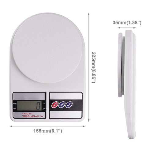 Kinstecks 10KG Digital Kitchen Scales, Portable Electronic Cooking Scale with Tara Function for Home Office