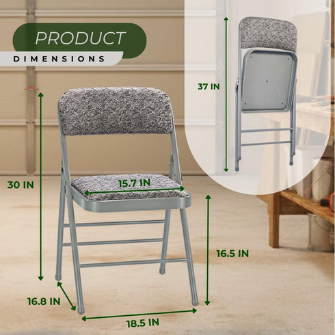 Pack 2 (2-Pack Amazing for less of (Fabric/Vinyl) Steel Frame Metal Foam Padded Folding Chairs (Black, Gray, White)