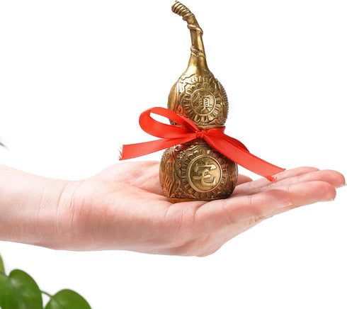 BRABUD Chinese Good Luck Wu Lou/Hu Lu Gourd/Cucurbit, Copper Statue Collectible Figure, Amulet