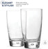 Bormioli Rocco Luna Set Of 4 Cooler Glasses, 15.25 Oz. Clear Crystal Glassware, Dishwasher Safe, Made In Italy