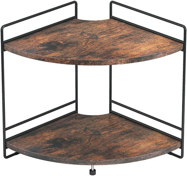 2 Tier Corner Shelf, Bathroom Organizer Countertop, Wooden Bathroom Trays for Counter