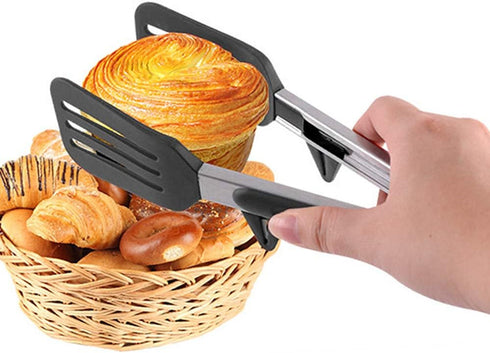 Kitchen Tongs 9 inches and 12 inches, Stainless Steel Locking with Silicone Tips for Cooking, BBQ Serving
