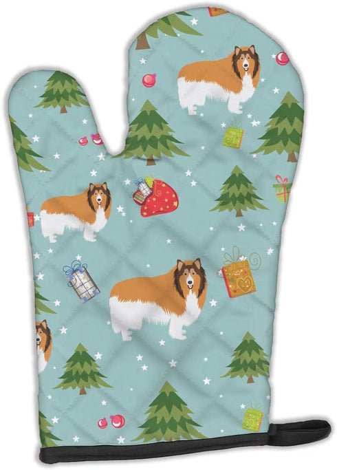 Caroline's Treasures BB4939OVMT Christmas Rough Collie Oven Mitt, Heat Resistant Kitchen Mitt