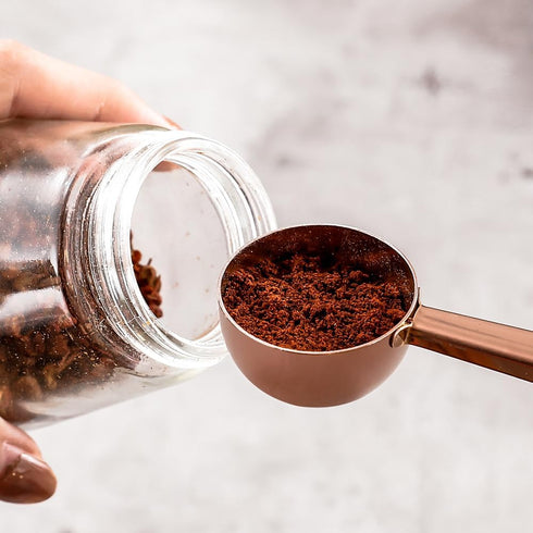 Skingwa 20ml Golden Coffee Scoop with Bag Clip, Multi-Function Milk Powder Measuring Spoon