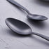 Matte Black Dinner Spoon Set of 6, FULLYWARE 8.0 inches Stainless Steel Black Silverware, Satin Finish