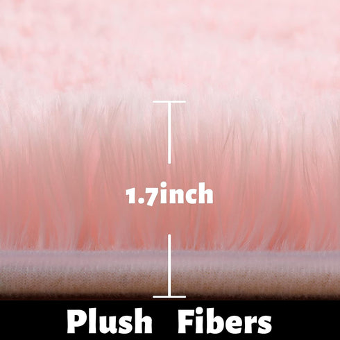 4x6 Pink Area Rugs for Bedroom Girls, Living Room Decor, Fluffy Fuzzy Shag Rug for Kids Room, Soft Cute Indoor Floor