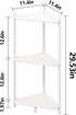 Wisuce Essentials 3 (White3 Corner Shelf Stand - Tier Bamboo Small Corner Bookshelf for Office Kitchen Bedroom Plant
