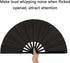 Maitys 2 Pcs Large Clap Fans for Line Dancing, 13 Inches Folding Hand Rave Fan, Black Simple Pattern