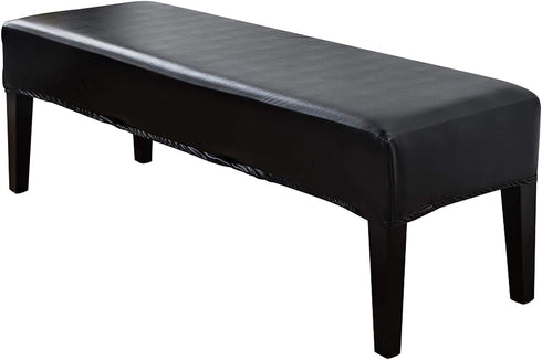 CALIDAKA PU Leather Bench Cover Elastic Soft Stretch Bench Slipcover Removable Washable