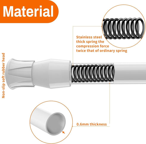 53-100 Inch 1PCS Tension Rods Room Divider, Premium Adjustable Curtain Tension Rod, Large Curtain Rod, No Drilling