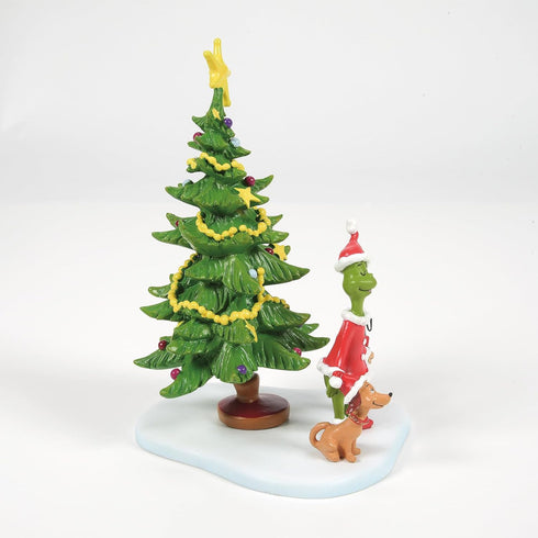 Department 56 Grinch Village Accessories - Welcome Christmas Day Grinch Figurine, 5.625 Inch, Multicolor