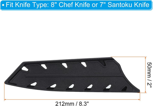 PATIKIL Plastic Safety Knife Cover Sleeves for 8" Chef Knife or 7" Santoku Knife, 2 Pack Knives Edge Guard Blade Protector Universal Knife Sheath, Black by PATIKIL