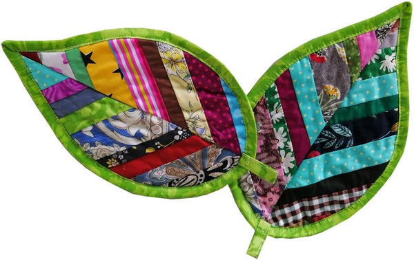 Leaves Pot Holders for Kitchen Hot Pads, 100% Cotton Set of 2 Heat Resistant for BBQ, Cooking, Baking, Grilling