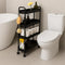 ShellKingdom 4 Tier Bathroom Storage Organizer, Toilet Paper Holder, Slim Rolling Storage
