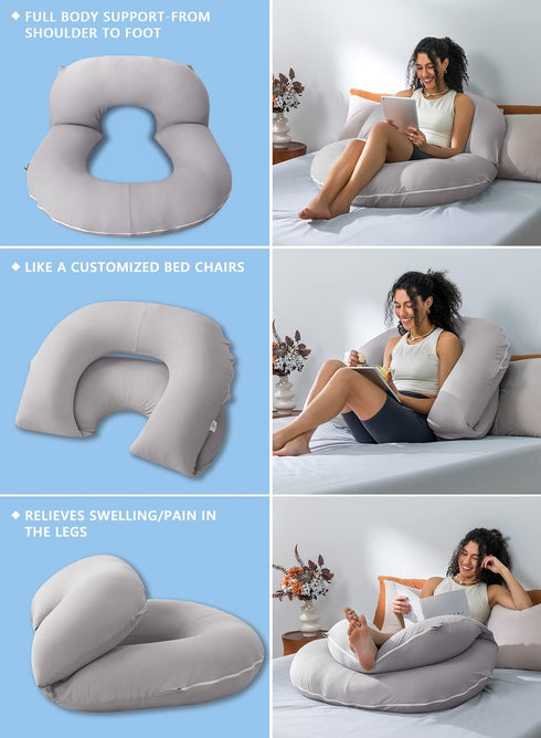 INSEN Reading Pillow, Back Pillow for Sitting in Bed and Couch, Gaming Pillow for Adults, Sit Up Support for Bed