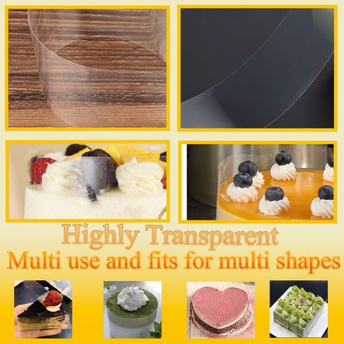Acetate Cake Collar 6 Inch x 394 Inch, Transparent Cake Rolls for Mousse Chocolate Wrapping and Decorating.