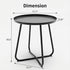 18" Outdoor Side Table, Indoor & Outdoor Round Patio Side Table, Small Metal Side Table for Porch, Balcony, Living