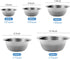 Mixing Bowl Set of 5, Stainless Steel Nesting Whisking Bowls for Cooking, Baking, and Food Prep