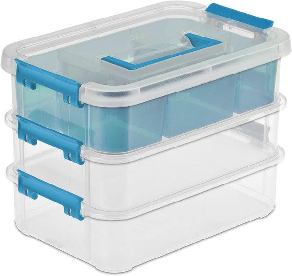 STERILITE Layer Stack & Carry Box, 10-5/8-Inch Storage Solution