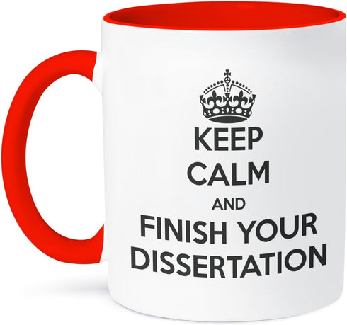 3dRose Keep Calm and Finish Your Dissertation Two Tone Mug, 1 Count (Pack of 1)