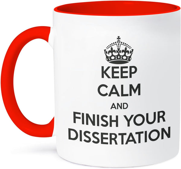 3dRose Keep Calm and Finish Your Dissertation Two Tone Mug, 1 Count (Pack of 1)