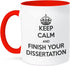 3dRose Keep Calm and Finish Your Dissertation Two Tone Mug, 1 Count (Pack of 1)