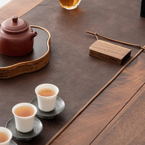 1220 Inch Waterproof PU Leather Table Runner, Vintage Coffee/Tea Mats, Heat Resistant & Wipe Clean, Bedside Nightstand