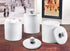 SheeChung Plastic Acrylic Bathroom Vanity Canister Jars with Lid for Qtip Holder Makeup Organizer (White)