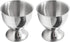 Qjaiune 2pcs Silver Egg Cups Stainless Steel Egg Holder, Soft Boiled & Hard