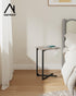 NEFROM ET-X-GY1 C-Shaped End Table, Small Couch Side Table, Sofa TV Tray Table for Living Room, Bedroom, Bedside