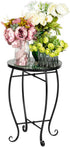 4) Vasitelan Outdoor Patio Side Table Outdoor Accent Table Bistro Coffee End Small Porch Table Indoor Round Glass
